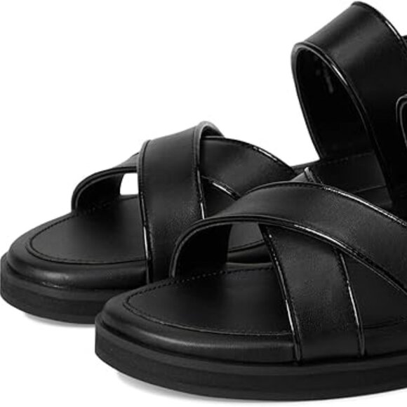 BNWB WOMEN'S COLE HAAN MIRABELLE CRISS CROSS SANDALS BLACK LEATHER US SIZE 6.5 - Picture 11 of 16
